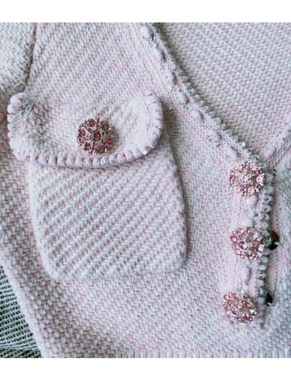 Self-Portrait Pale Pink Tweed Mini Dress - Picture 3 of 8